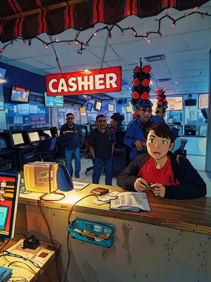 Northeast TelConnect Sweepstakes cashier station with red and blue branding — cash prize payouts at 10060 McCombs St El Paso TX 79924