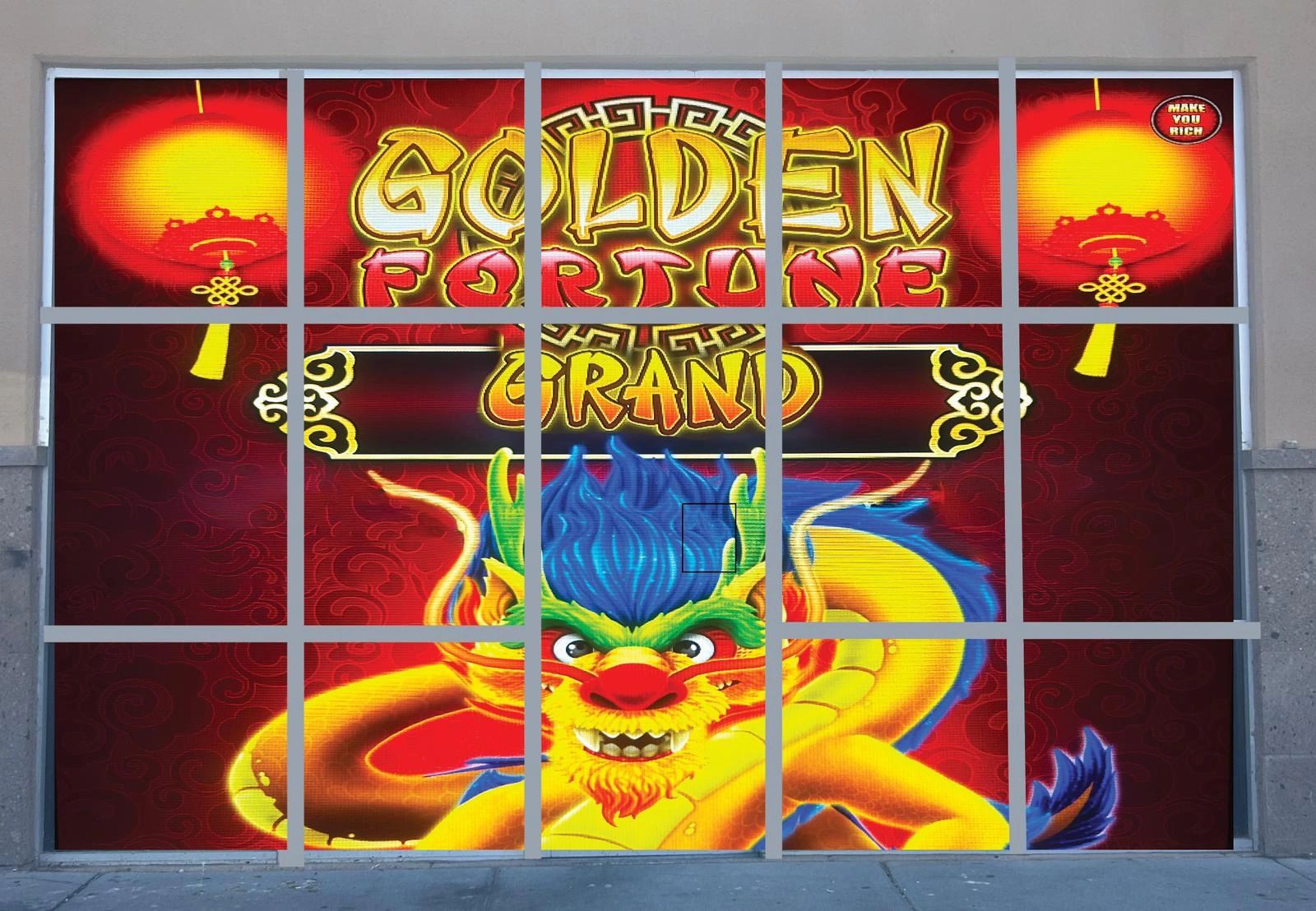 Golden Fortune Grand sweepstakes game cabinet on display at Northeast TelConnect — top sweepstakes games near El Paso TX